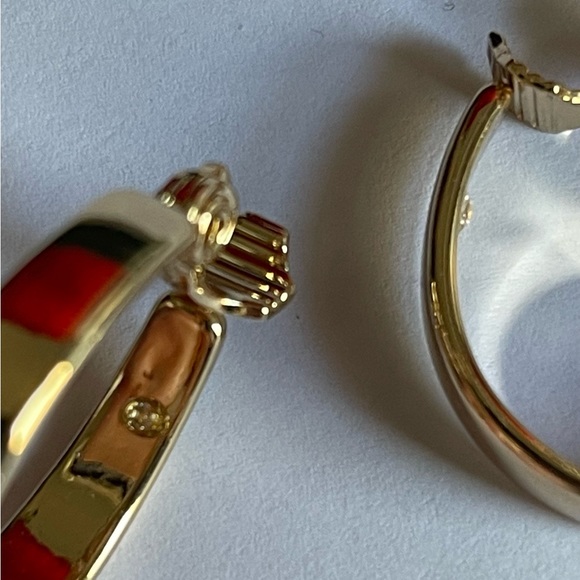 TJG Gold Toned Clip On Hoop Earrings - Picture 6 of 9